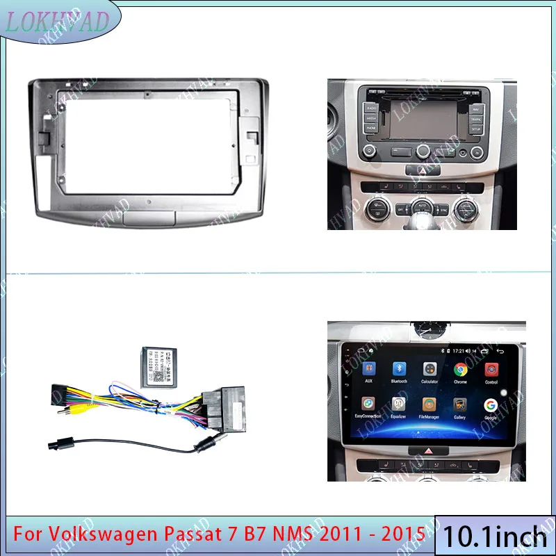 10 inch Car DVD Frame Audio Dash Trim Kits Facia Panel Radio Player Screen 2 Din For Volkswagen Passat 7 B7 NMS Frame Kit