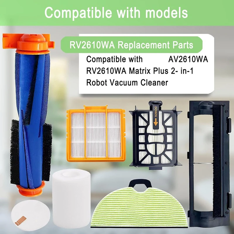 A65T Replacement Parts Kit for Shark Matrix Plus AV2610WA RV2610WA Robot Vacuum Main Brush Filters Mop Pads Side Brushes