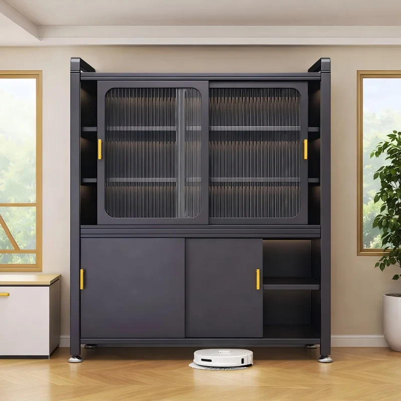 

bn Metal Kitchen Cabinet Modern Adjustable Steel Storage Cabinet for Home Household Durable Steel Large Capacity Furniture%