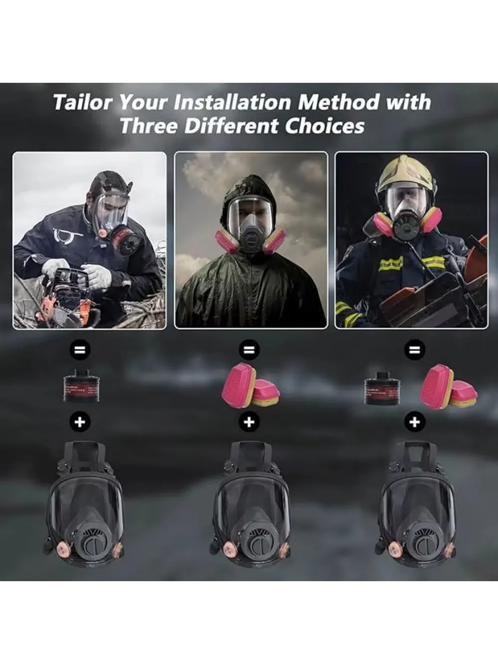 Masque à gaz Masque à gaz de survie nucléaire et chimique avec filtre à charbon actif de 40 mm et masque respiratoire complet avec filtre 60926