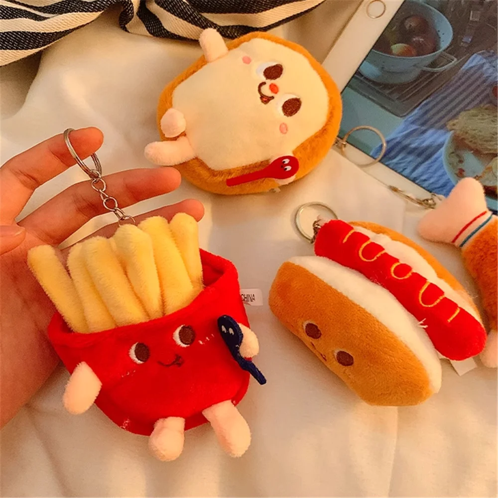 10PCS/LOT , 5Design - 9-11CM Food Design Plush Stuffed Small Toy , Key Chain Plush Doll TOY