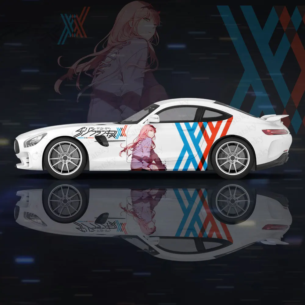 Anime Zero Two Sexy Girl Car Wrap Protect Sticker Car Decal Creative Sticker Car Body Appearance Modification Decorative Sticker