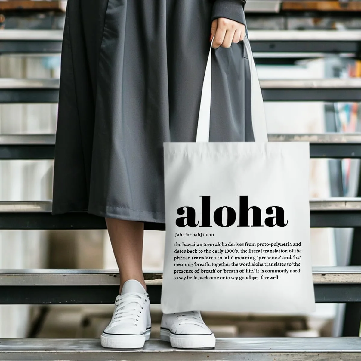 Letter Print Aloha Mahalo Ohana Definition Zulu Maori Hawaiian Tote Bag Hawaii Gift Hawaii Souvenirs Bags Beach Bag Shopping Bag