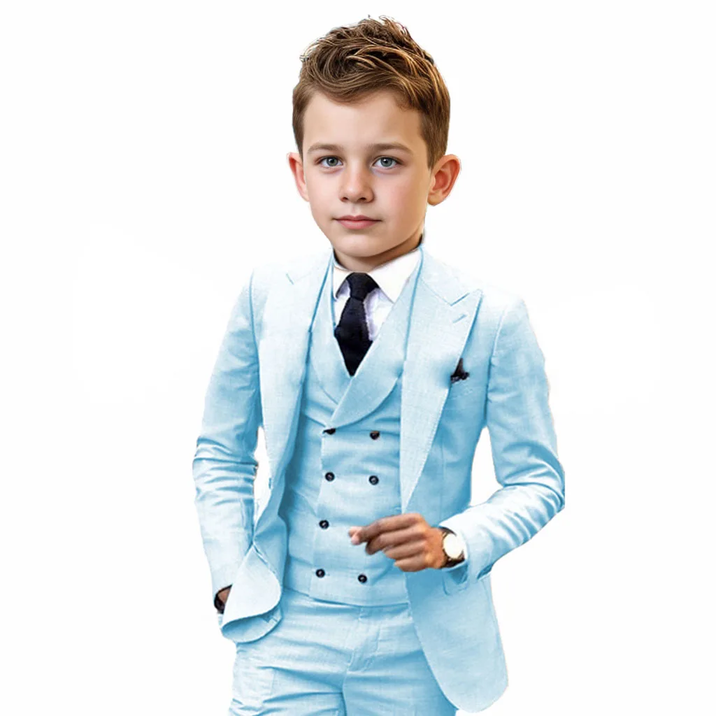 Colorful Formal Boys Suits 3 Piece Slim Fit Dresswear Suit Set School Uniforms birthday dress Wedding Pinao Performance