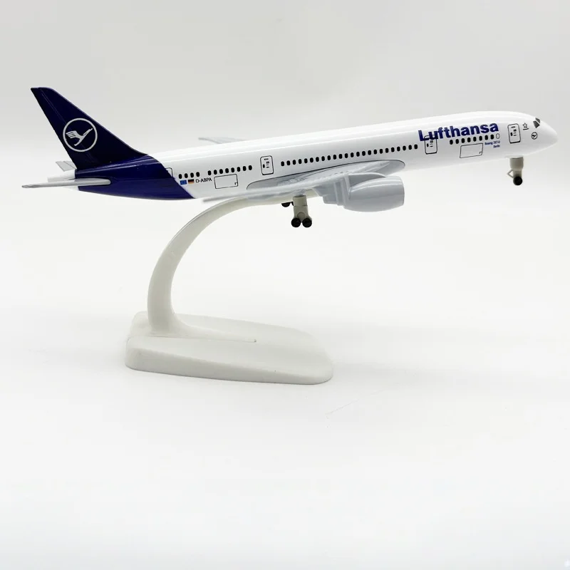

20cm Lufthansa Model Plane B787 adults fun Metal Replica Model Plane Aviation Simulation Scale Aircraft Collection Toys Boys Kid