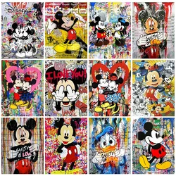 Disney diamentowa mozaika miki mysz obraz kaczor Donald obrazek z kryształów górskich Minnie Mouse w pełni z okrągłych nowość ręcznie robione Hobby