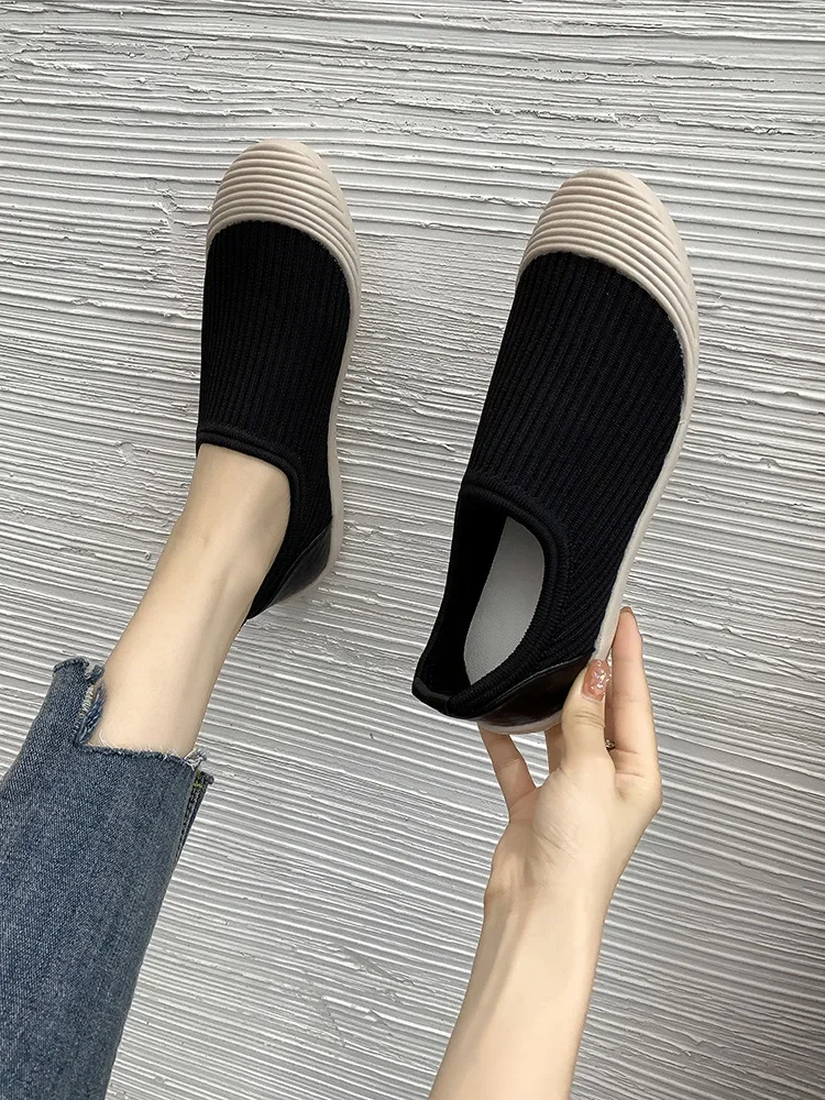 Wygodne buty damskie z płaskim dnem Wiosna i oddychająca siateczka Casualowe buty wulkanizowane Damskie mokasyny robocze Casual Flats Shoes