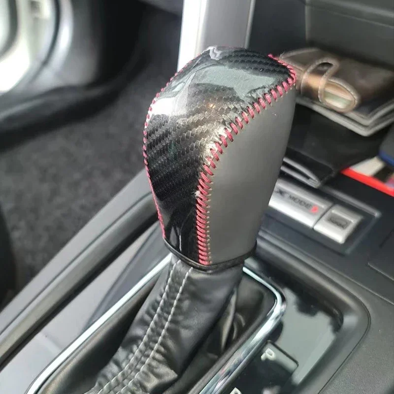 

Genuine Leather Gear Knob Cover for Subaru Legacy Outback XV Crosstrek Forester 2015-2018 Year Gear Stick Case Shift Knob Cover