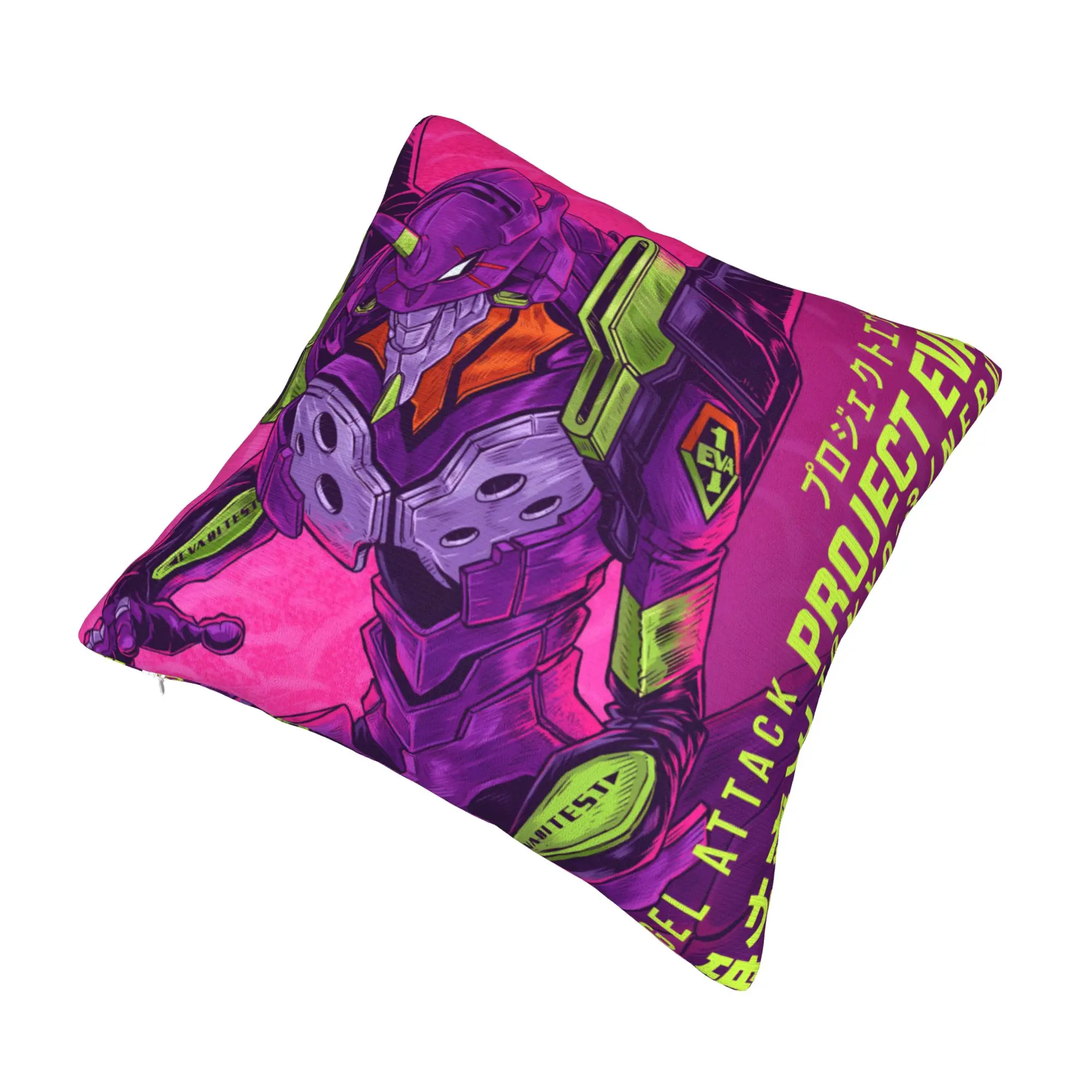E-Evangelions Pillow Home Decoration Retro EVA Anime Luxury Cushion Cover Square Pillowcase