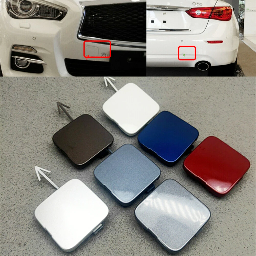 

Rear Front Bumper Tow Hook Eye Access Cover For Infiniti Q50 2014-2016 Car Haul Tug Hole Trailer Cap Traction Guard Plate Panel