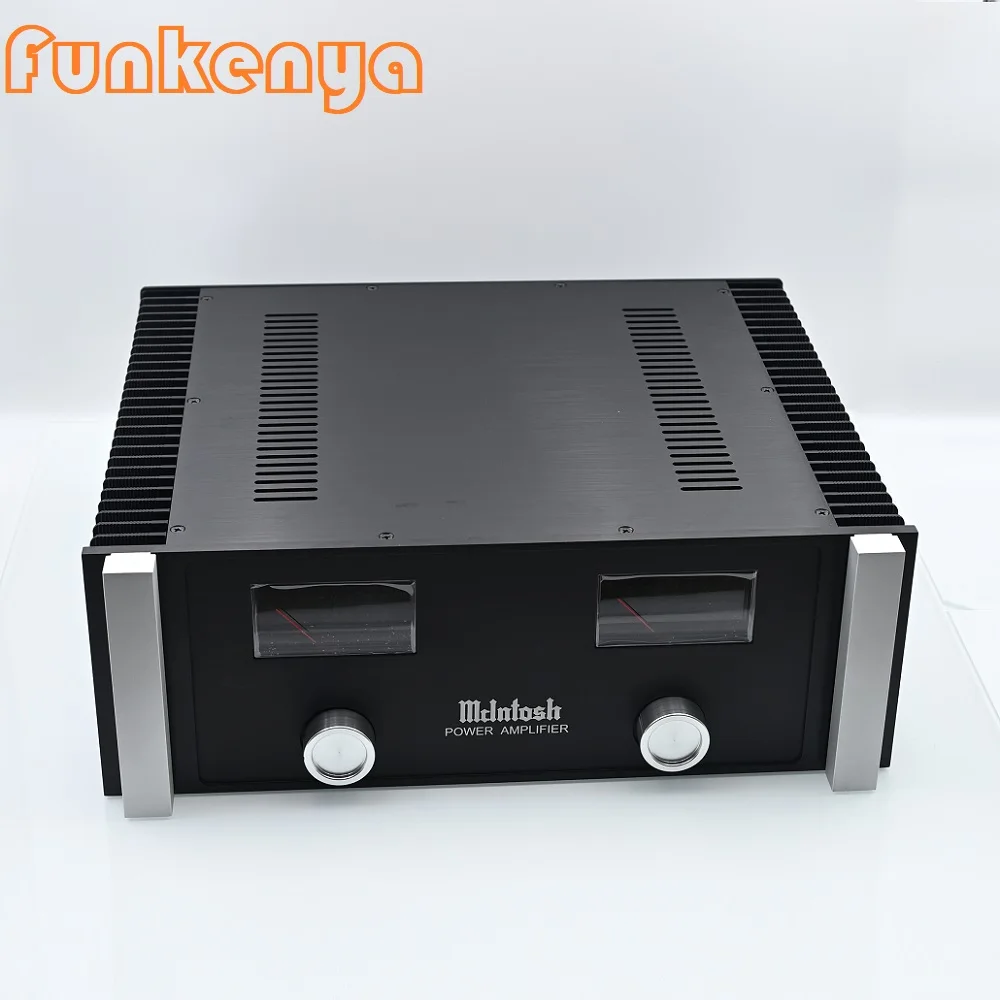 

431X148X410mm Dual Channel VU Meter Power Amplifier Supply Chassis Hifi Audio DIY Hi End PSU Headphone AMP Housing Rear Class