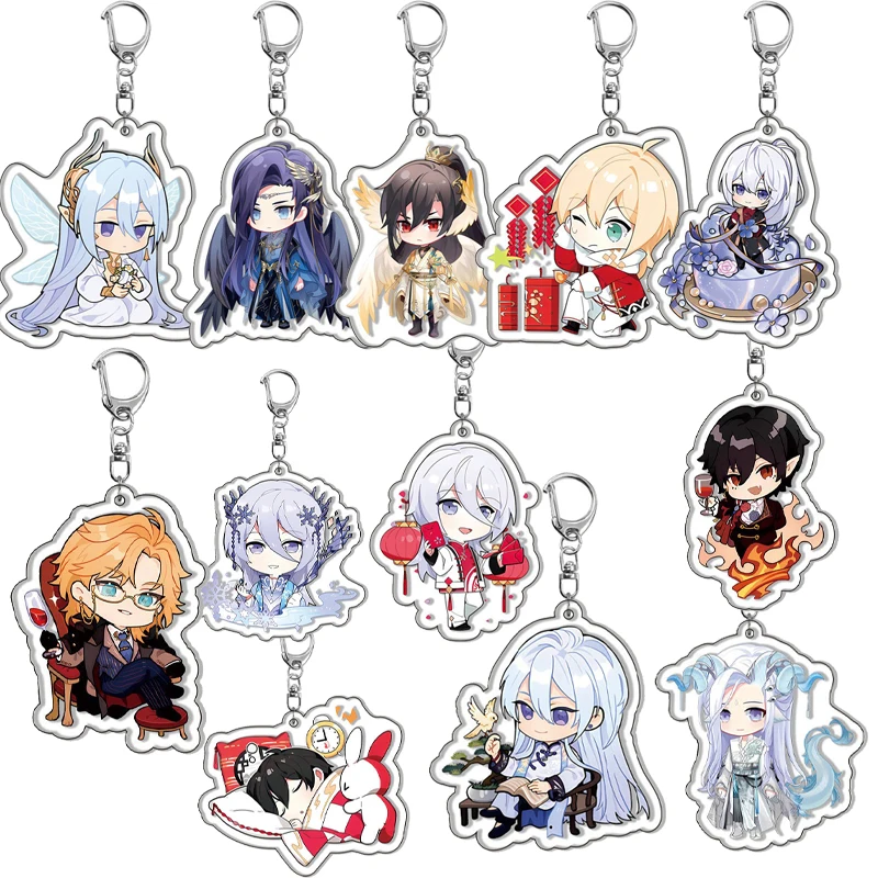 

5 см аниме горячая игра Lovebrush ChroniclesAyn Al kama Rorschach Clarence акриловый брелок Kawaii мультяшный узор сумка ювелирные изделия Шарм
