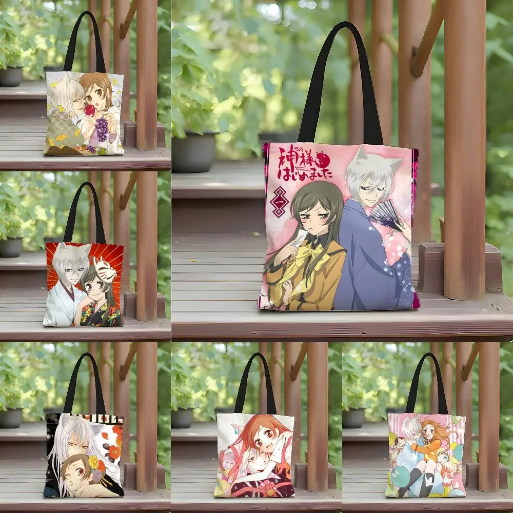 Storage Bags Canvas Shoulder Bag for Boys Girls Anime Crossbody Bags Students Handbag Lovely Anime K-Kamisama Kiss