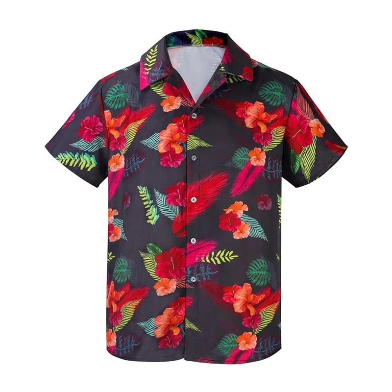 Hawaii Funny Shirt For Men 3d Print Summer Loose Hawaiian Beach Tops Casual Short Sleeve Lapel Blouse Streetwear Male Clothes