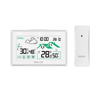 BALDR Wireless Weather Station Digital RCC Wall Alarm Clock Calendar In/Outdoor LCD Thermometer Hygrometer Trend Forecast Sensor