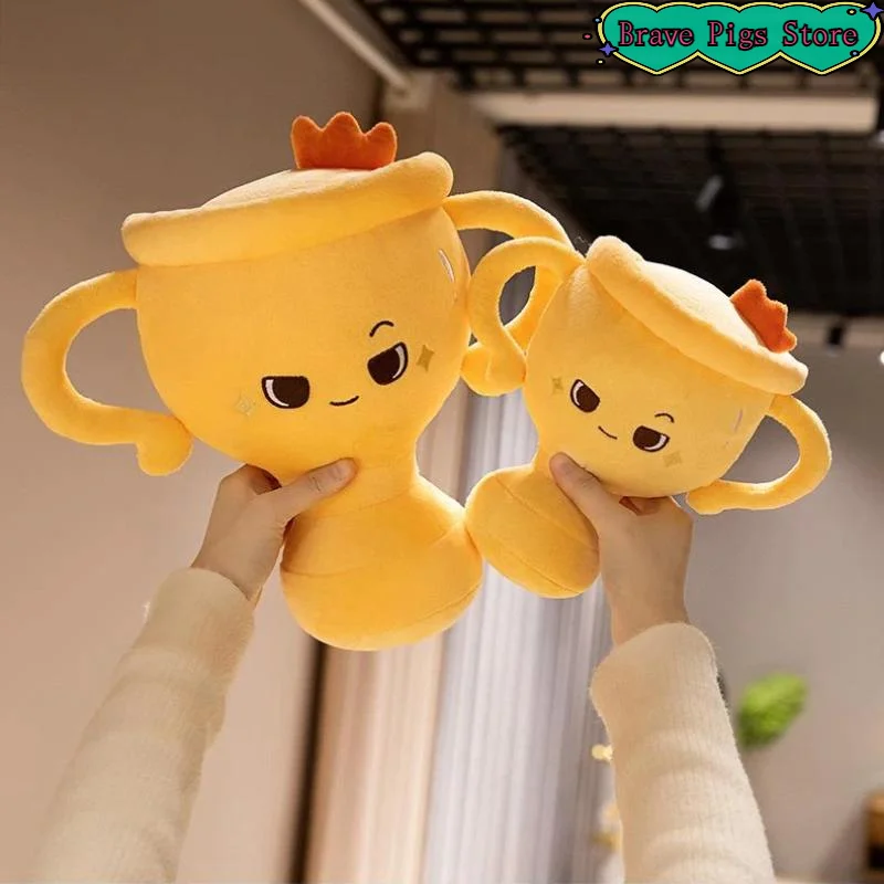 [HM]20/28/38cm Funny Cartoon Smile Trophy Plush Toys Soft Comfy Trophy Toys Creative Home Decor Cute Game Props For Children[HM]