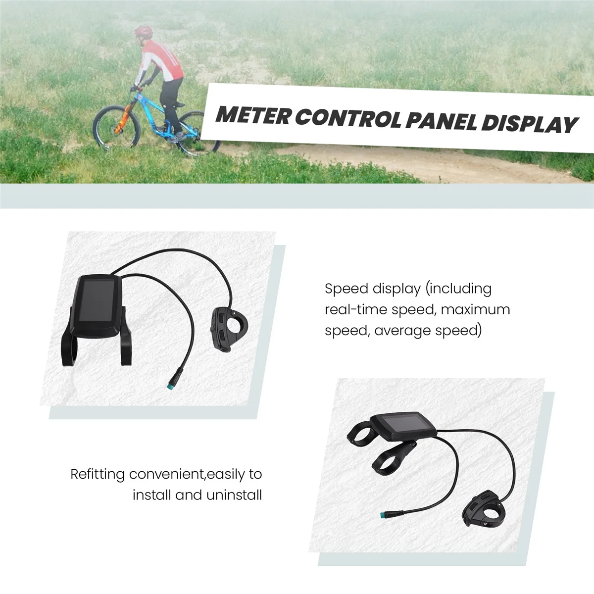 ABAZJ Ebike 80C LCD متر لوحة تحكم ذكية عرض لوحة التحكم في السرعة أداة الدراجة الإلكترونية وحدة تحكم الدراجة الكهربائية
