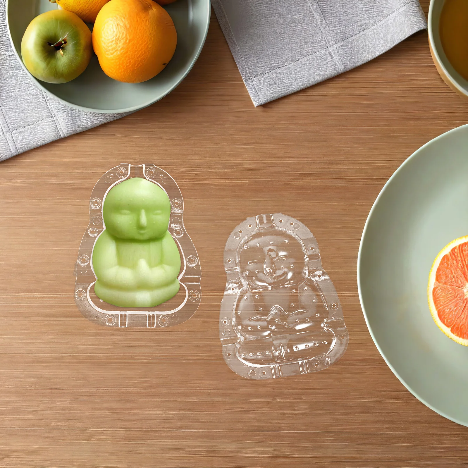 2 قطعة قالب تشكيل بوذا قالب فاكهة شفاف قطعة لزراعة البطيخ أداة تشكيل الجينسنغ اللطيفة مستلزمات الحديقة المفضلة