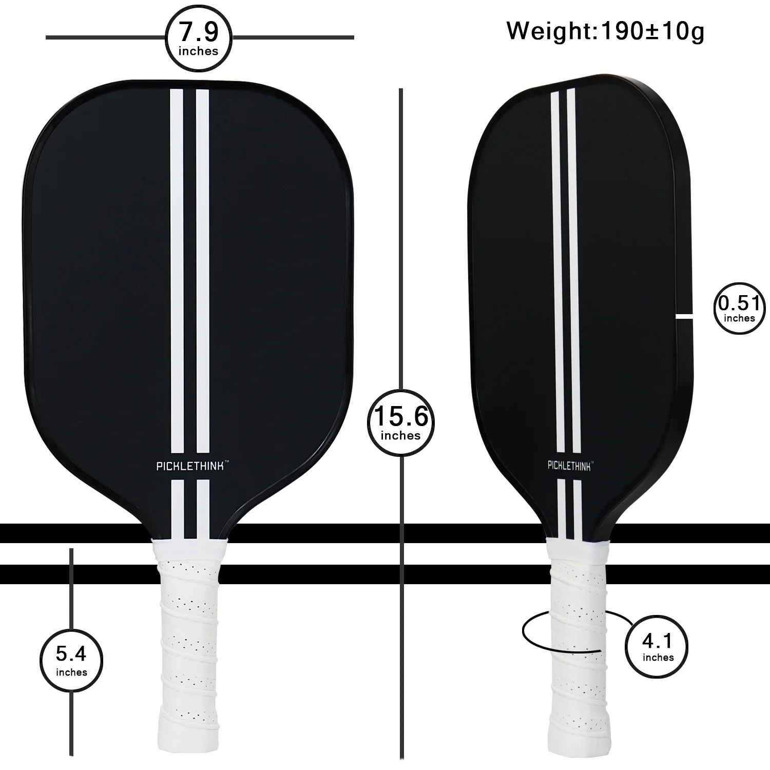 PICKLETHINK-Thermoformed Tech Pickleball Paddle Racket with Cover Bag, Paddle Shovel