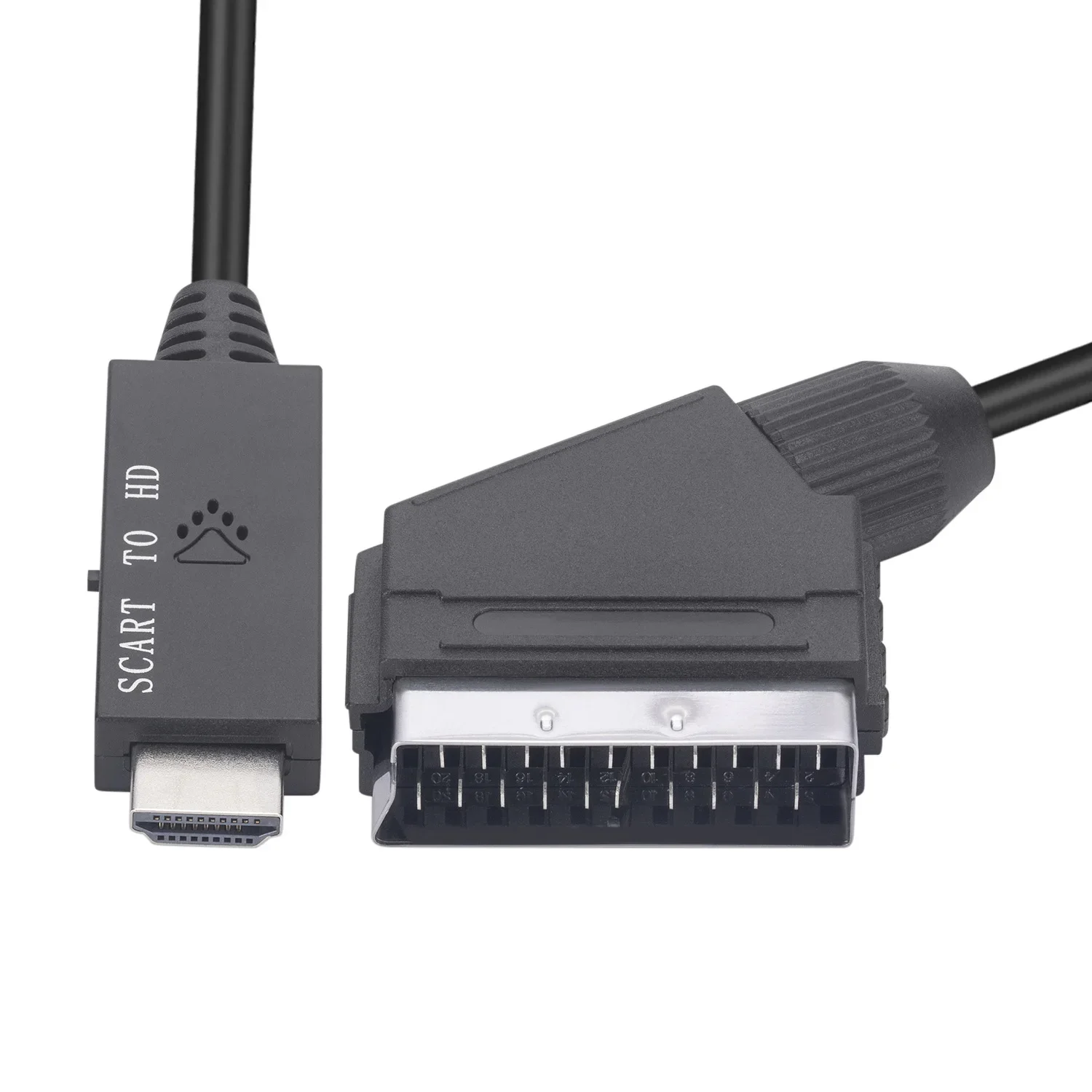 Scart To Hdmi-compatible Converter Cable Audio Video Adapter Conversion Cable 1m For Hdtv Stb Vhs Dvd