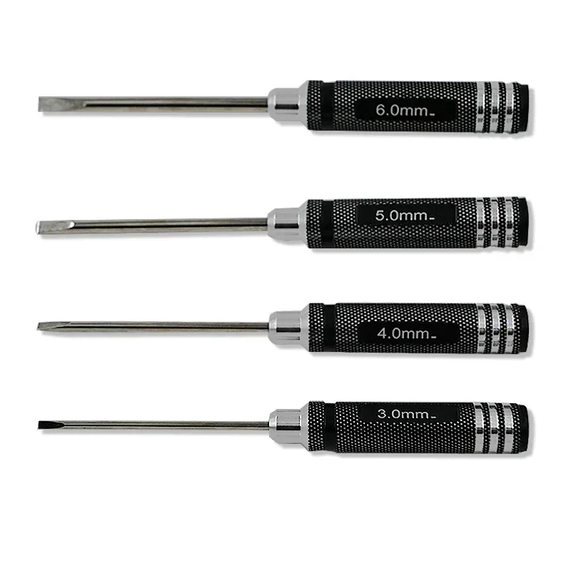 Kit de tournevis à fente pour hélicoptère RC, outil de réparation d'avion de importateur, enveloppé, 3.0mm, 4.0mm, 5.0mm, 6.0mm