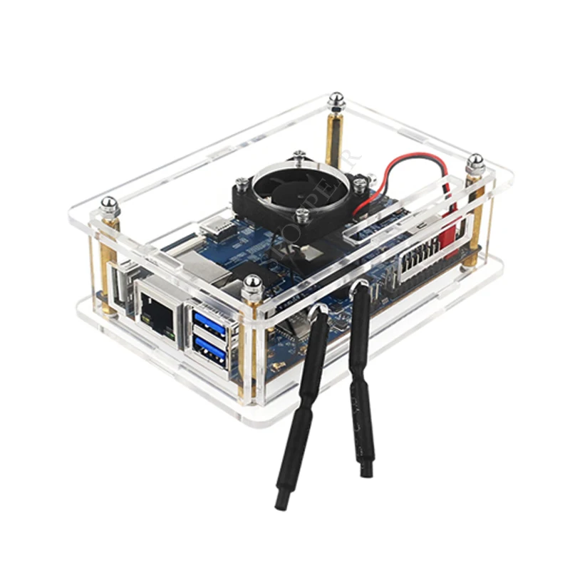 

OPI Acrylic Clear Case Option with Cooling Fan alu-Heatsinks copper-Heatsinks for Orange pi 5/5B Development board