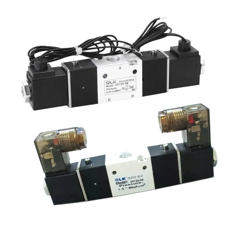 1PCS 3V120-06 3V120-M5 Pneumatic Air Solenoid Valve 3/2 Way  AC220V DC24V DC12V AC110V AC24V Normally Closed Valves
