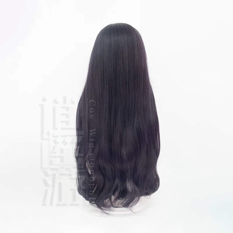 Wig Cosplay 80CM permainan untuk semua waktu pahlawan rambut sintetis tahan panas warna ungu wig Cosplay Anime pesta Halloween + topi Wig