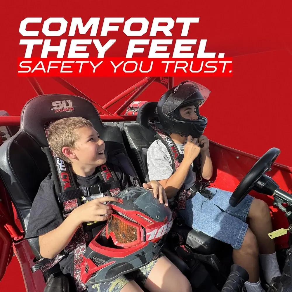 4-Point Harness, Dual Seat, Quick Release, 10 Colors, Racing Seat Belt, UTV RZR (Silver, 3 inch)
