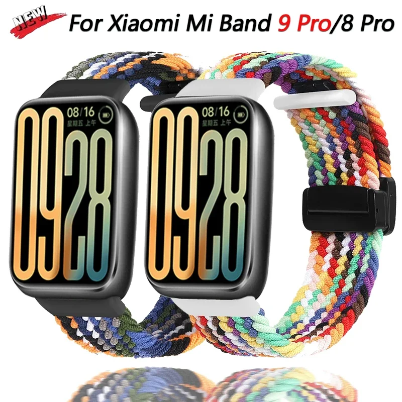 

Nylon Strap for Xiaomi Mi Band 9 Pro/Mi Band 8 Pro Braided Loop Bracelet Correa for Redmi Watch 4/5 Breathable Strap Accessories