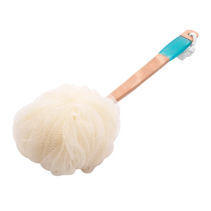 Loofah Sponge Back Scrubber-Men & Women Long Handled Exfoliating Bath & Shower Body Brush-Handheld Luffa Pouf On A Stick