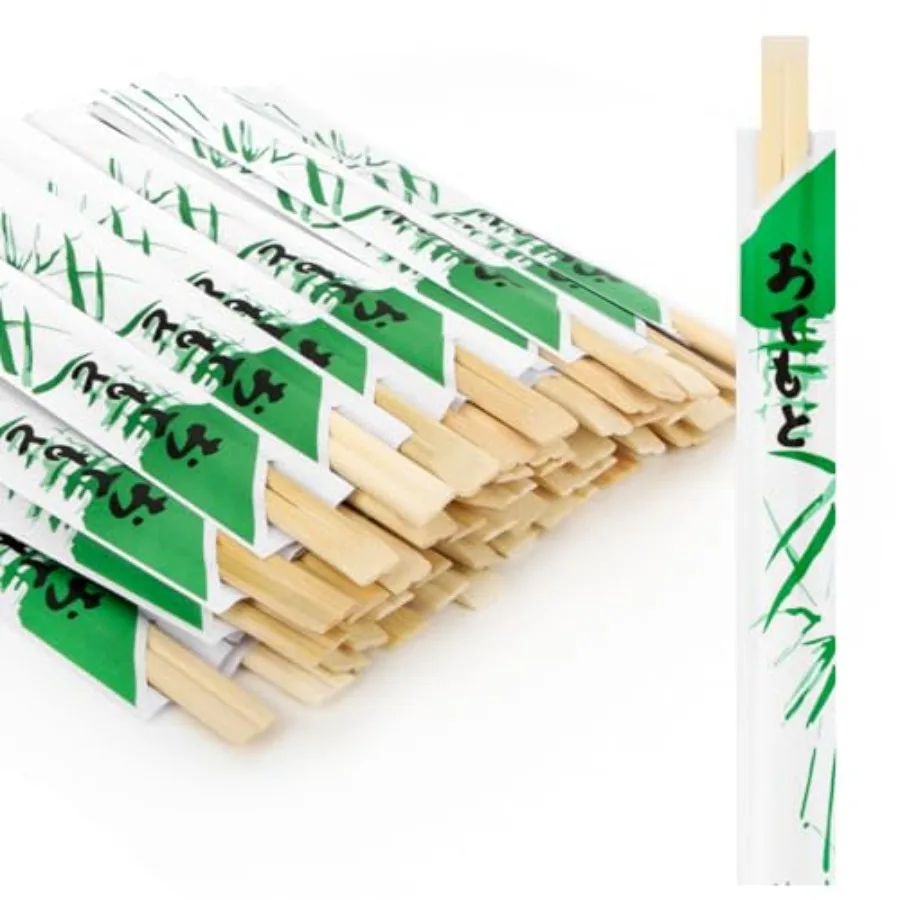 48 Pairs Premium Bamboo Chopsticks - Individually Paper Wrapped Disposable Dining Sticks, Smooth Splinter-Free Natural Wooden U