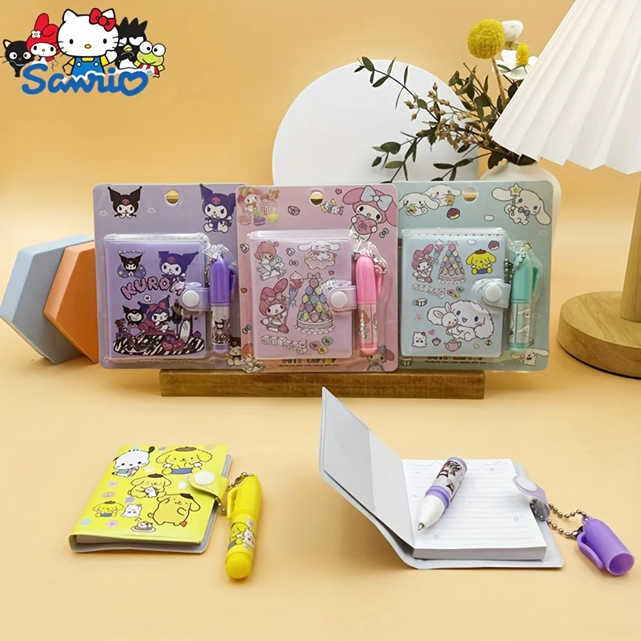 Sanrio Kuromi Mini Diary Set with Ballpoint Pen Art Craft Supplies Back to School Season Gift Office Supplies School Supplies