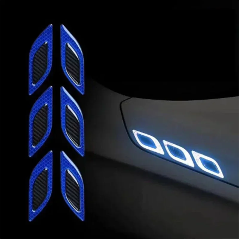 6pcs/Set Car Reflective Stickers Anti-Scratch Safety Warning Sticker for Truck Auto Motor Exterior Decorative Accessories