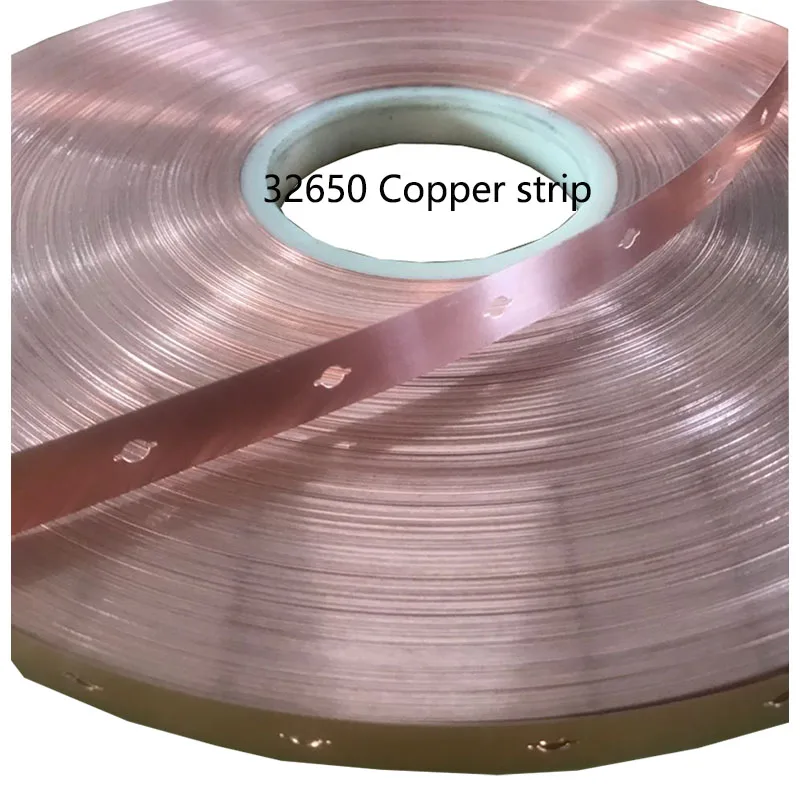 

5M 1P/32650 Lifepo4 Battery Purple Copper Strip 0.2mm Thick 32.5mm/34.5mm Connection Copper Punching Copper Connecting Piece