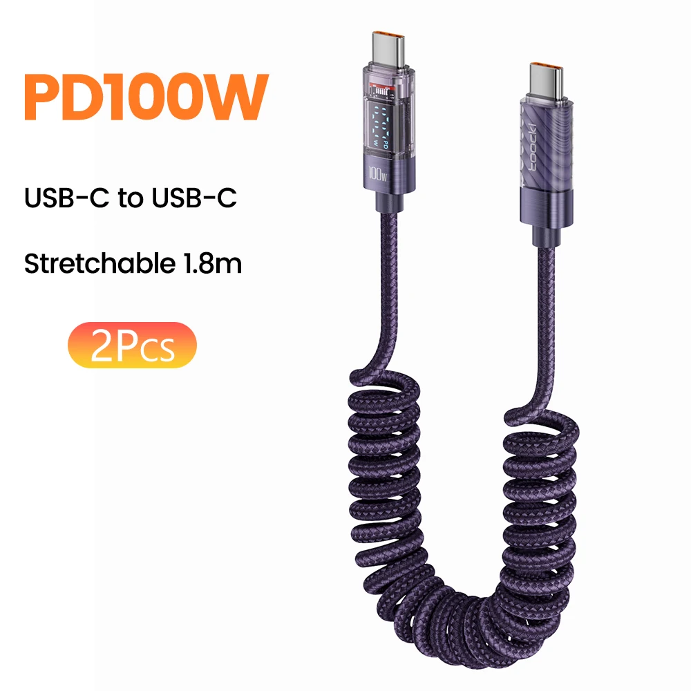 Câble Toocki USB-C vers USB-C Transparent 4