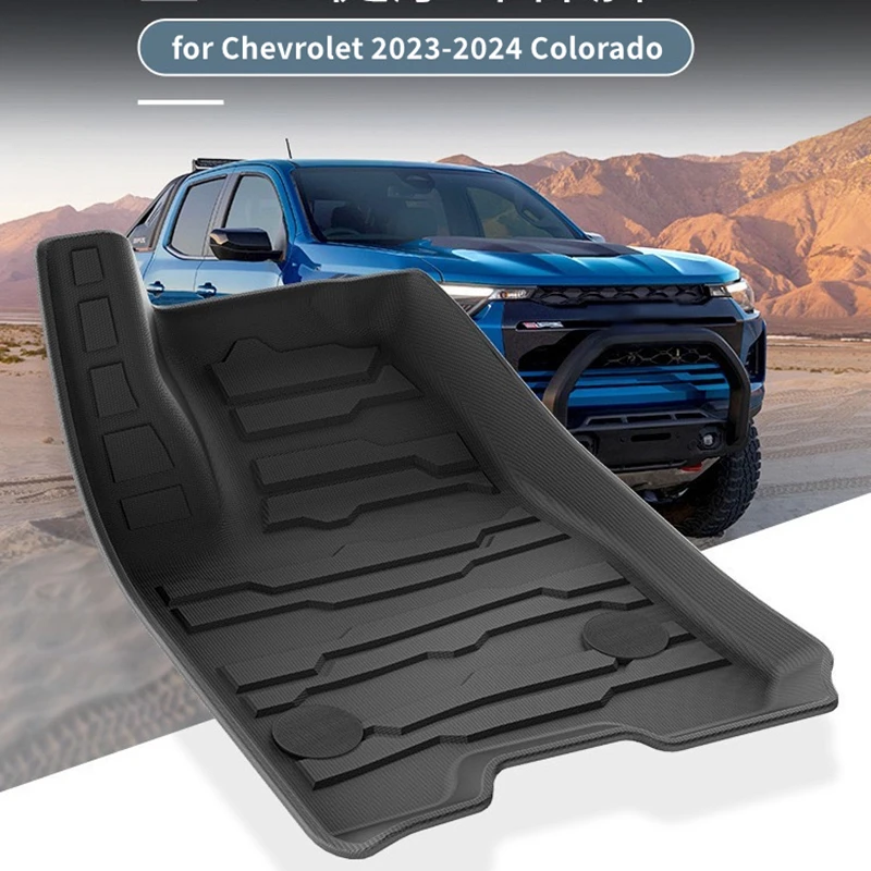 Car Trunk Mat TPE Floor Mats for Chevrolet 2023-2024 Colorado All Weather Anti-Slip Rear Trunk Pad Cargo Liner Anti Dirty Pads