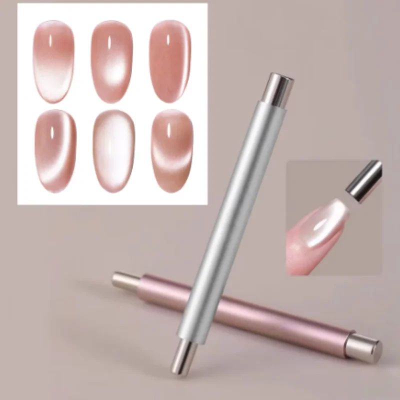 Cat Eye Magnet Set 2-in-1 Dual Ended Wand Sphere for Nail Art Non Slip Metal Grip Professional Salon Manicure Tools