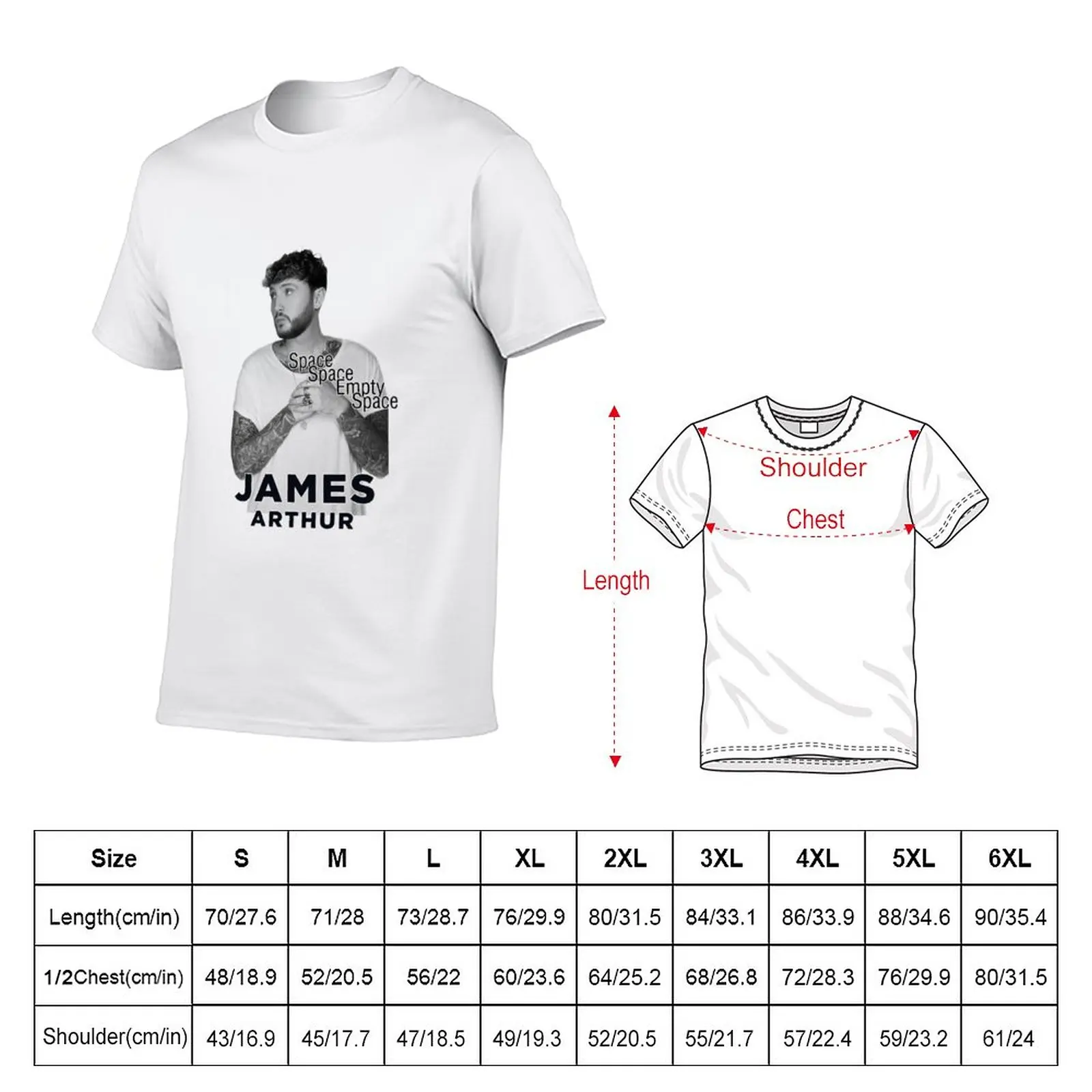 New James Arthur Empty Space T-Shirt plus size tops graphics t shirt plus size t shirts sublime t shirt t shirt for men