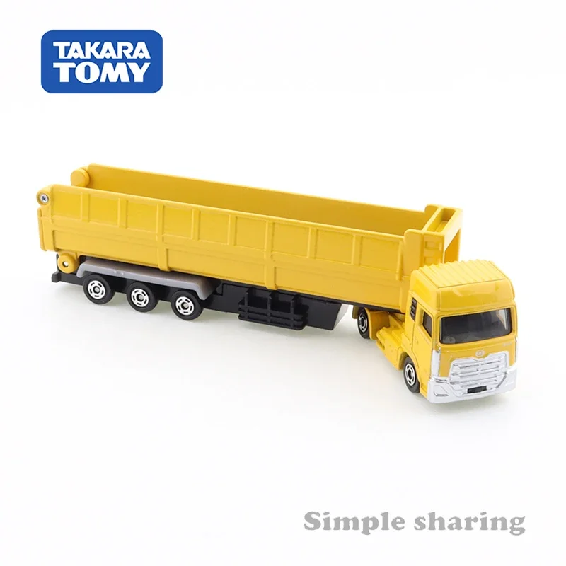 Takara Tomy Long Type Tomica No.147 UD Trucks Quon Trailer Dump Diecast Automotive Model Ornaments Cas Toys Gift Decorations