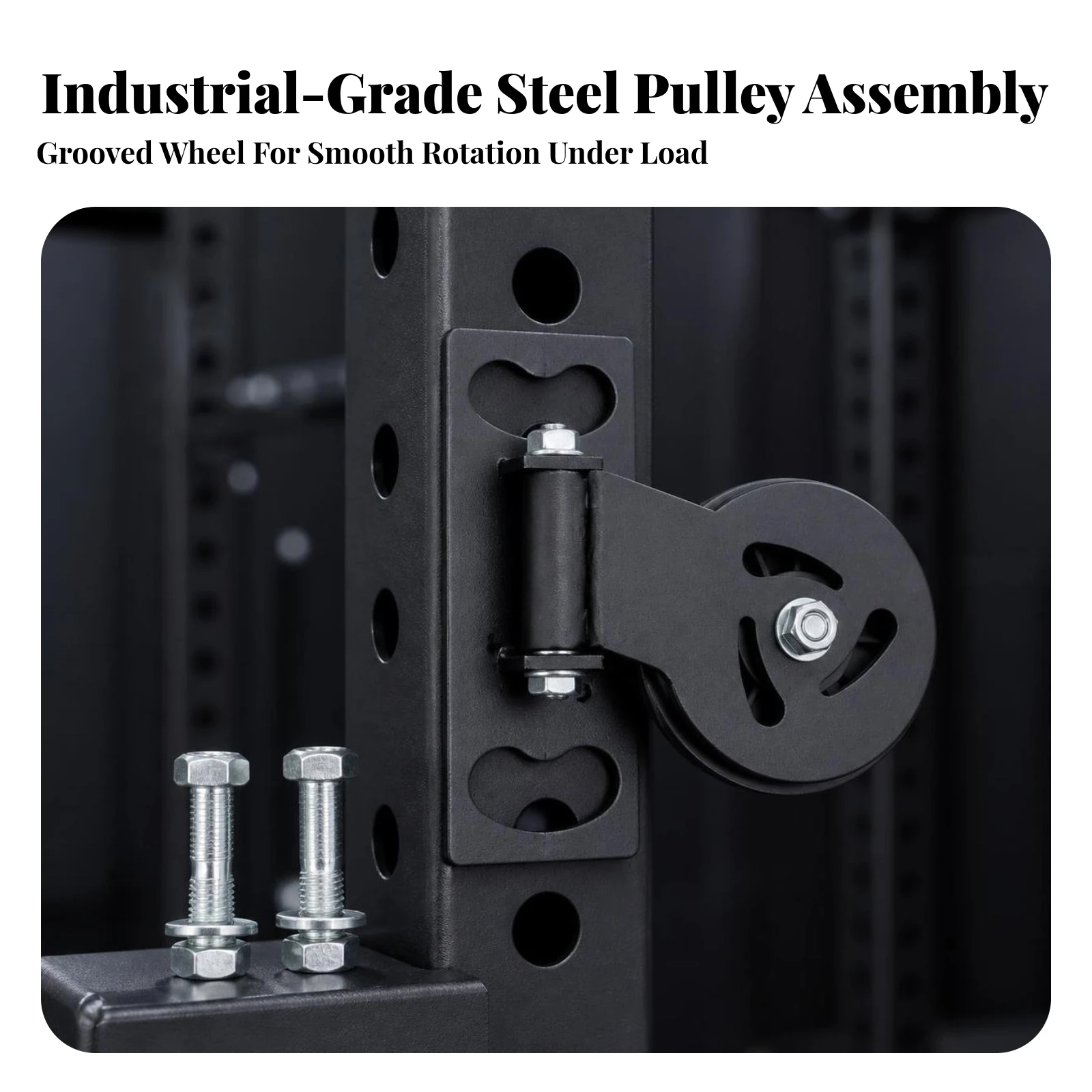 Rack-Mounted Pulley Wear-Resistant Swivel Pulley with Mounting Bracket Hardware Space-Saving Easy to Install