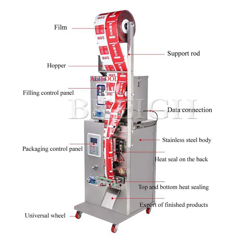 Granular Powder Automatic Filling And Sealing Machine Multi Functional Soybean And Peanut Packaging Machine
