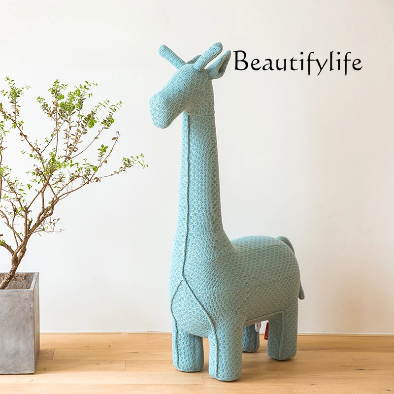 Nordic Creative Knitted Animal Sofa Giraffe Stool Chair Cartoon Home Decoration