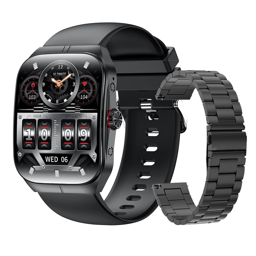2026 HK80 Smart Watch With Extra Strap 1.95inch Amoled NFC BT Call Heart Rate Multi Sport Modes 300mah Health Reloj Smart Watch