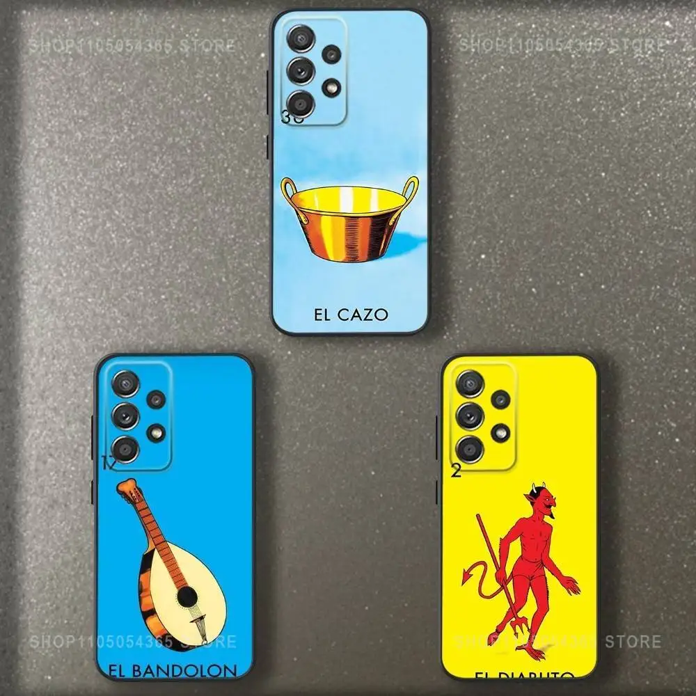 

Mexican Bingo Loterias Phone Case For Samsung S 25,24,23,22,30,21,10,9,Ultra,Plus,Lite,FE,4,5 G Soft Black Case