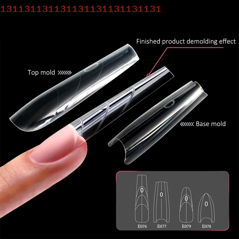 240個入り 14サイズ クイックエクステンション-デュアルフォーム T字型楕円 マニキュアフォーム トップモールド ボトムモールド 3Dサンドイッチ デュアルネイルフォーム