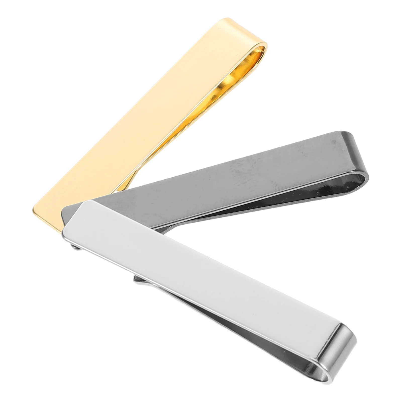 

3Pcs Stainless Steel Tie Clip Mirror Polish Minimalist Suit Accessories for Men Formal Occasions