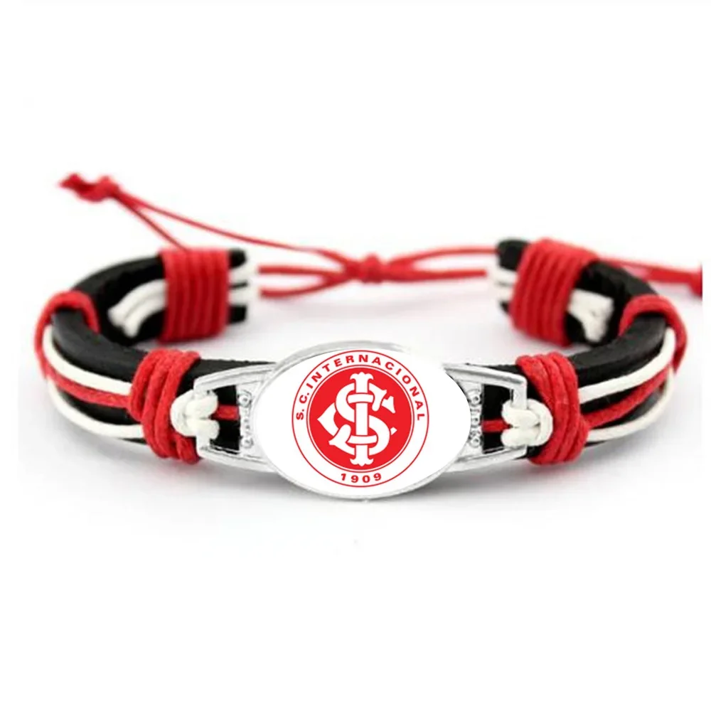 SE Palmeiras Brazil Football Socce Charm Genuine Leather Bracelets & Bangles Fans Hand Braided Jewelry Drop-shipping!