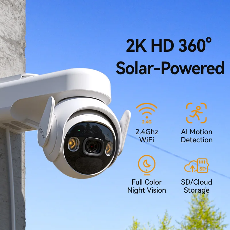 

IMOU 3MP Cell PT Lite 100% Wire-Free with Solar Panel WiFi Camera 5000mAh Battery IP66 Auto Tracking Home Security Camera