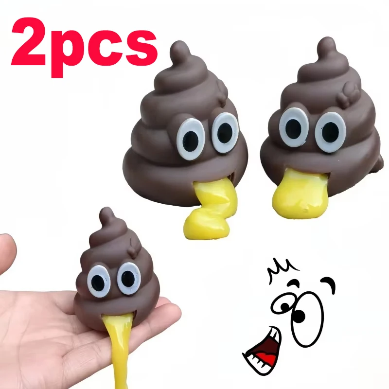 

Kids Creative Sticky Vomit Stool Prank Squeeze Toy Vomit Egg Yolk Brother Relieve Stress Ball Decompression Funny Toy